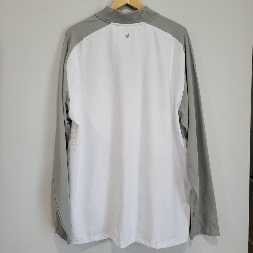 Michel Rouen Men's Performance White and Gray Quarter-Zip Pullover Size XL - Picture 4 of 10